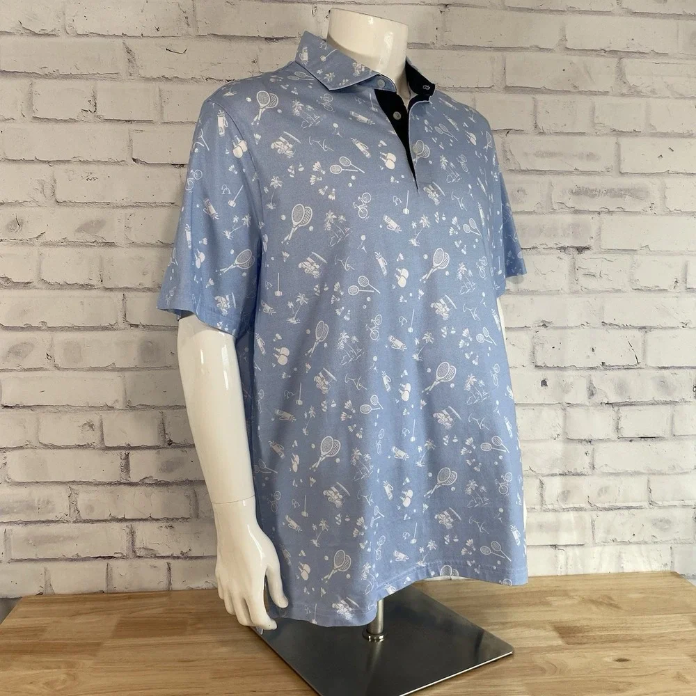 Ralph‎ Lauren Polo Golf Shirt Men's XL Polo Short Sleeve Blue Golf Sports NWT